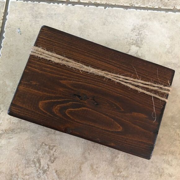 Solid Wood Rustic Farmhouse Twine Picture Frame Block - Picture 2 of 3